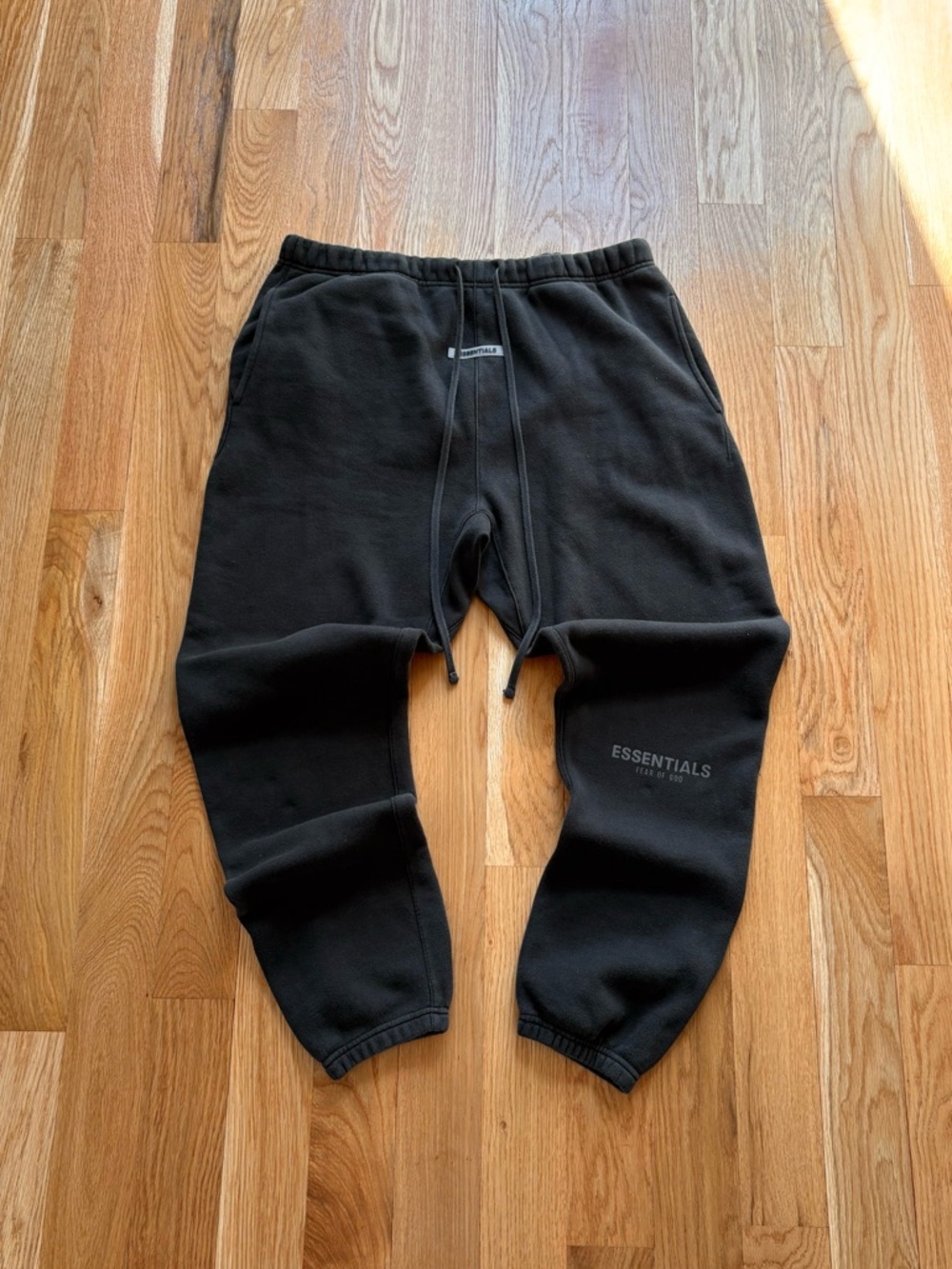 Essentials Fear of God FOG Black 100% Cotton Sweatpants Joggers Authentic Large